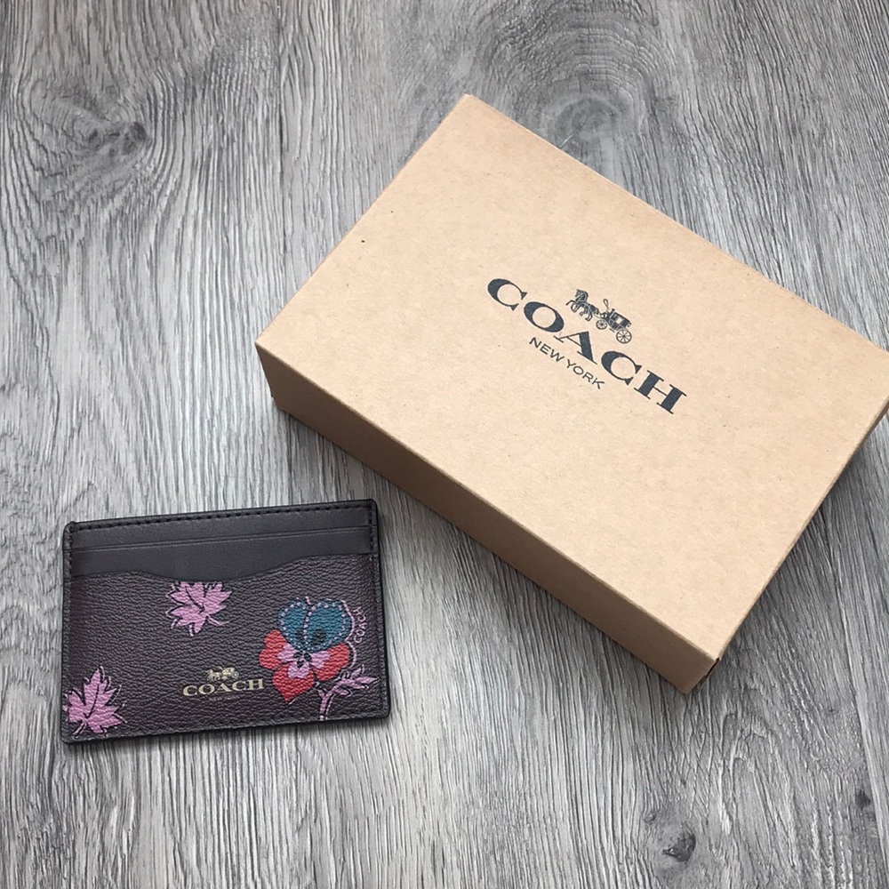 COACH Card Case with Floral Print